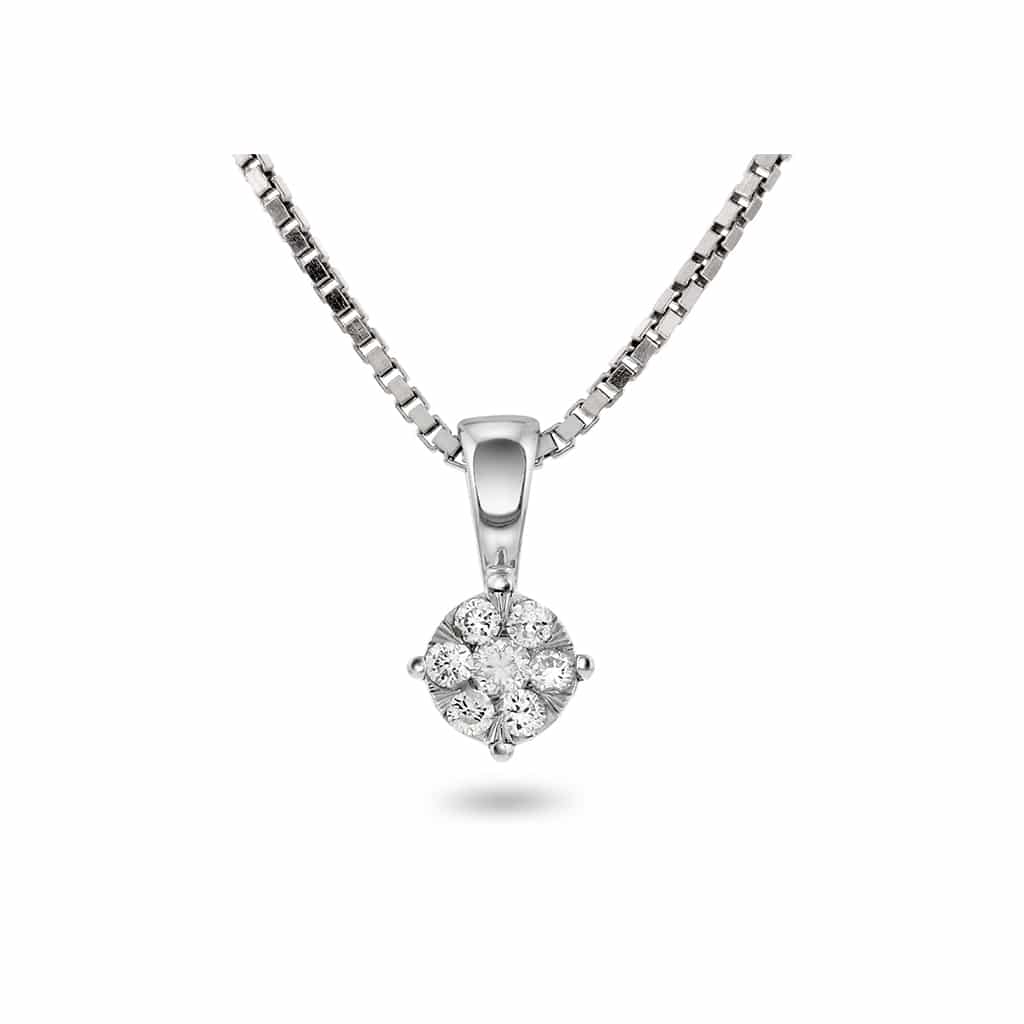 Diamanthalssmykke 0,12ct gull