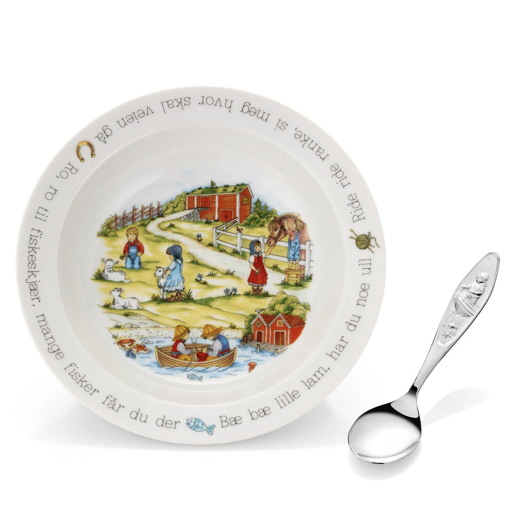 Grøtskål m/skje ro ro til fiskeskjær