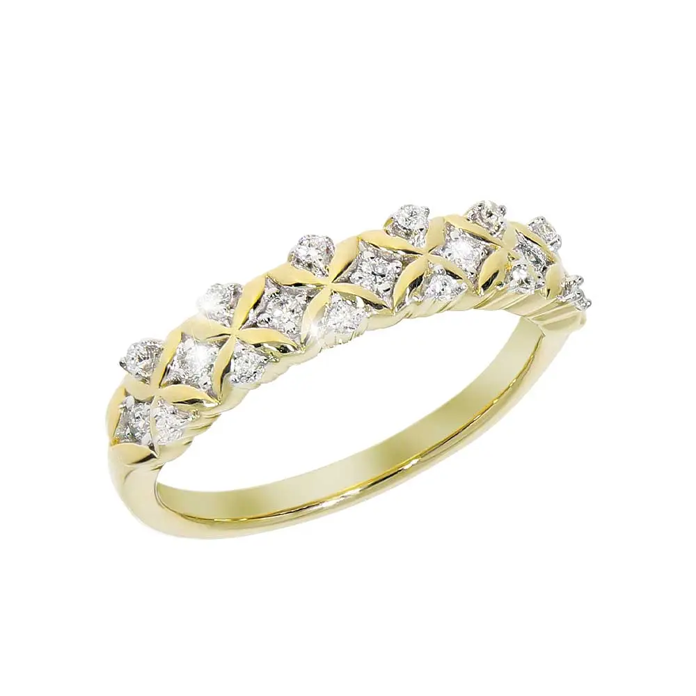 Diamantring gull 0,20ct