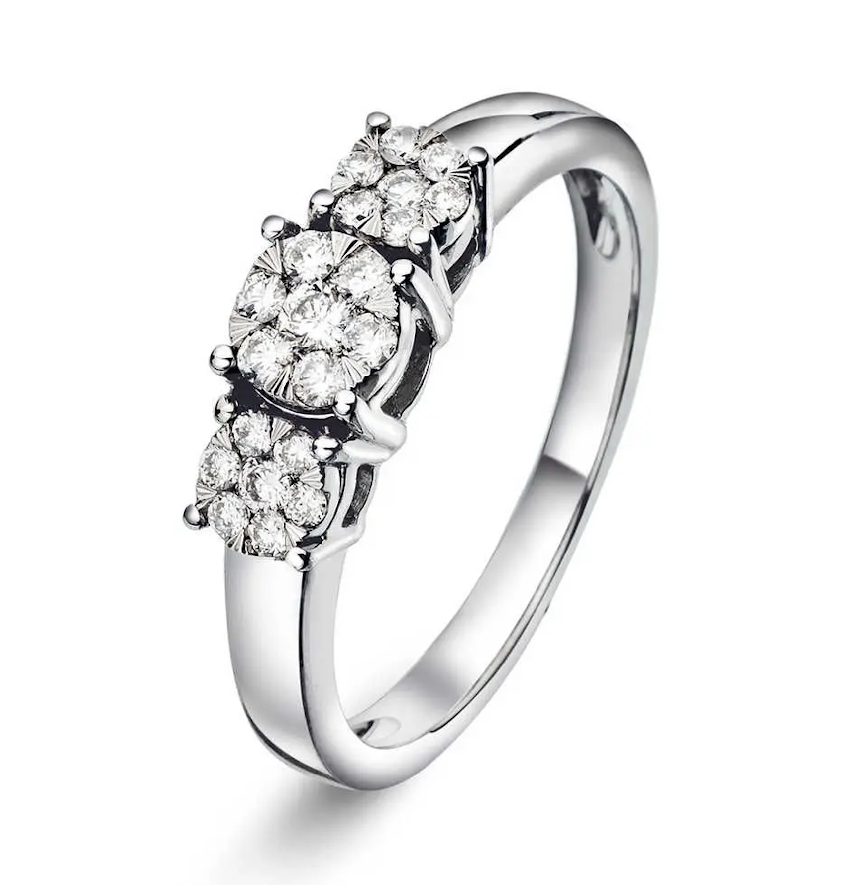 Diamantring 0,25ct hvitt gull