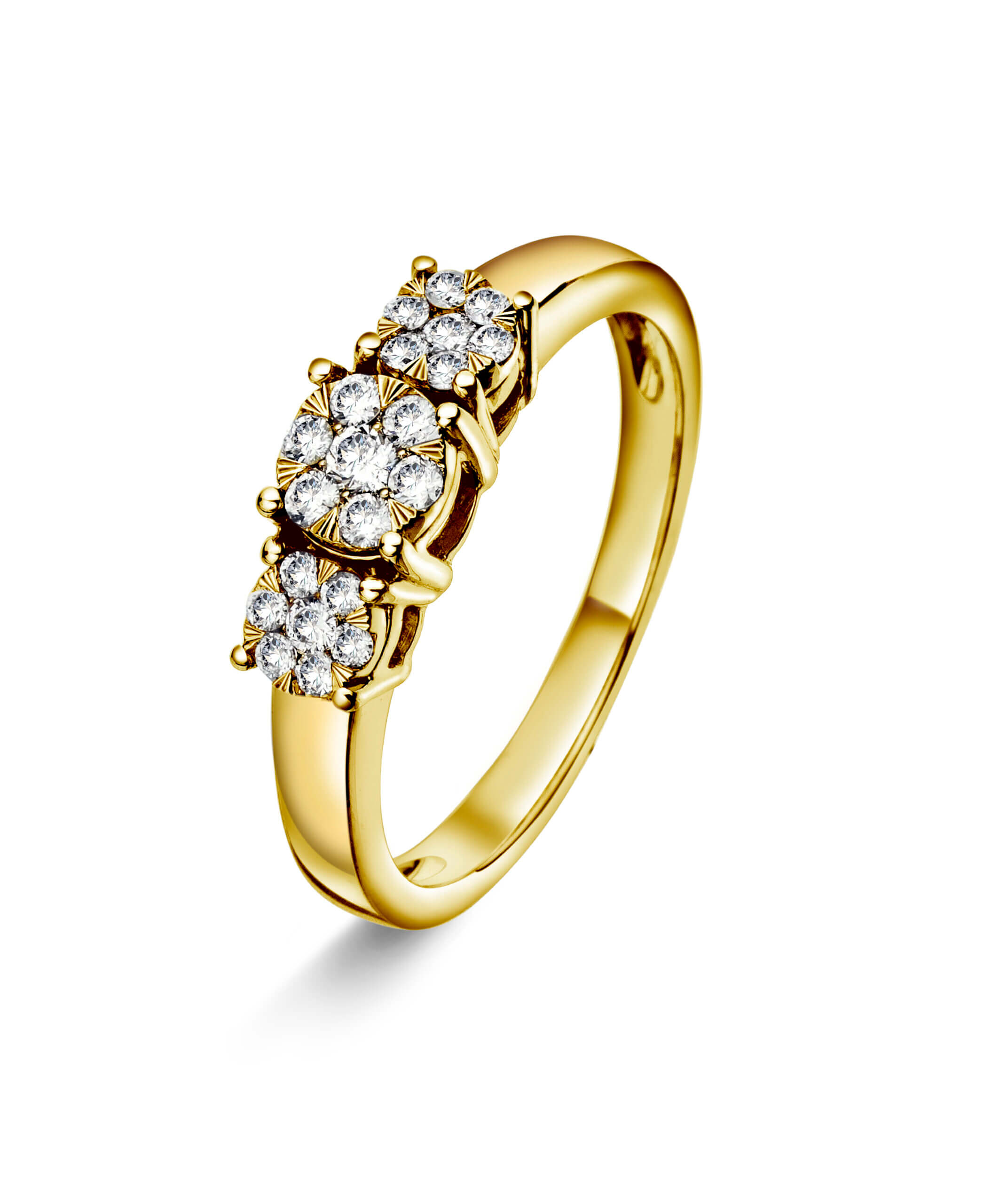 Diamantring 0,25ct gult gull