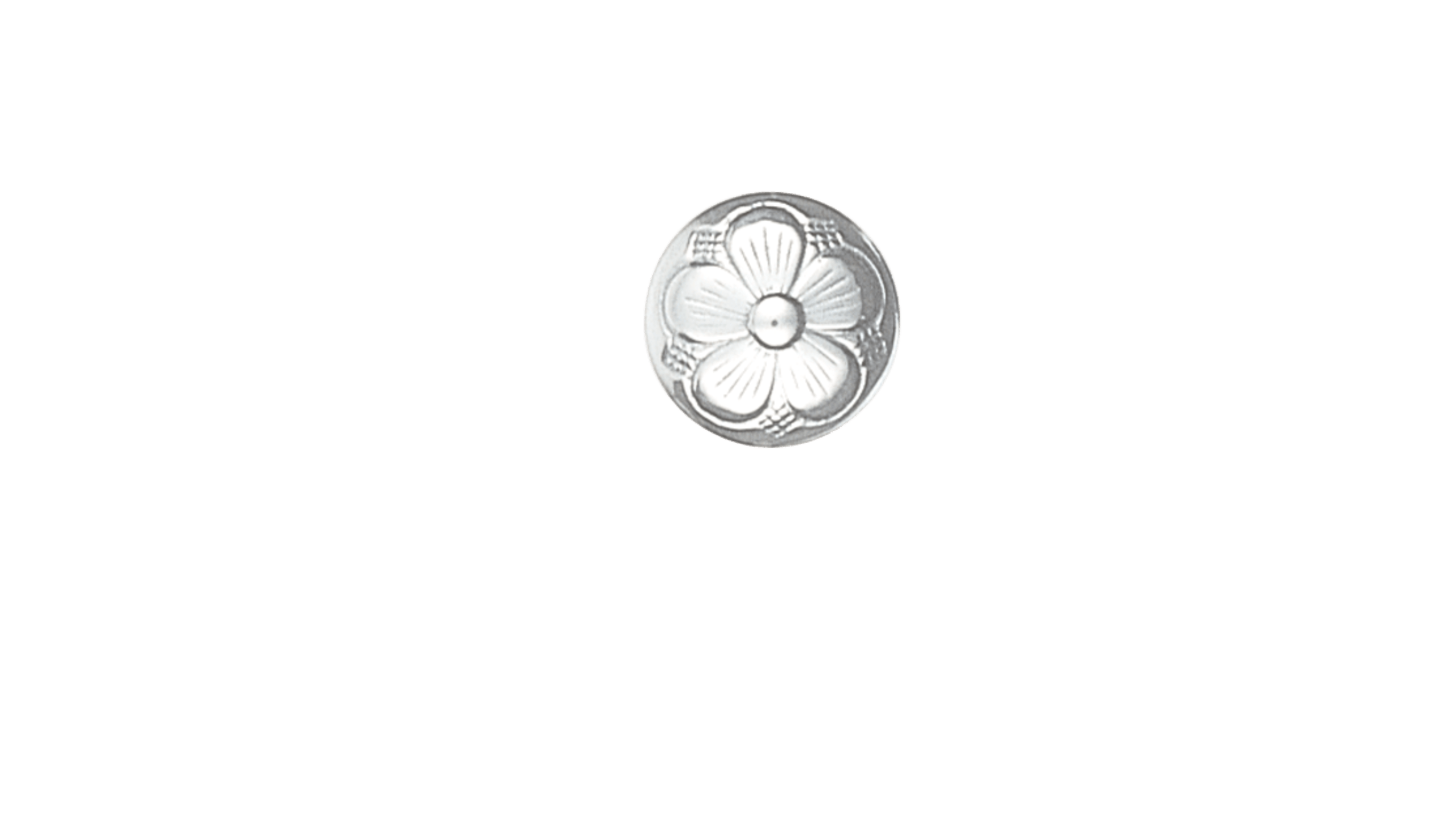 Knapp m. bunn, hvit, 1,7cm Øst-Agder