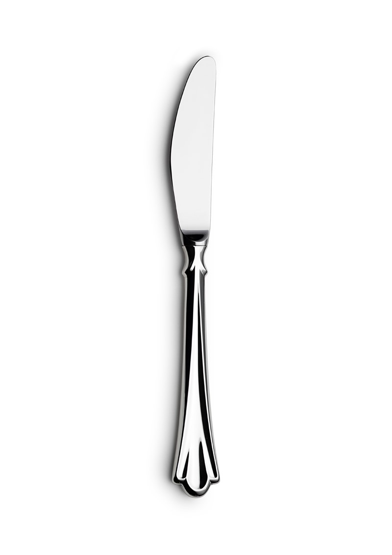 Liten spisekniv med langt skaft, Lilje sølvbestikk